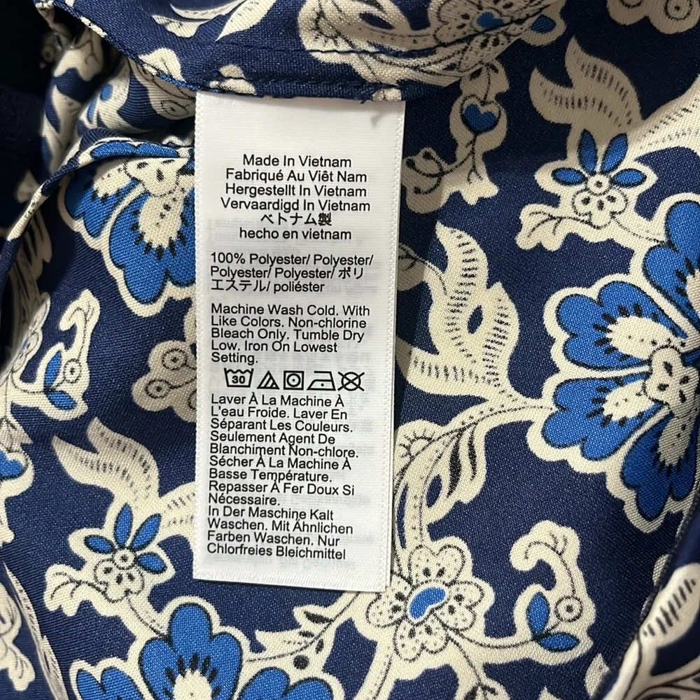 J. Crew Gwyneth Slip Midi Skirt Navy Blue Floral Size XS Extra Small NWT